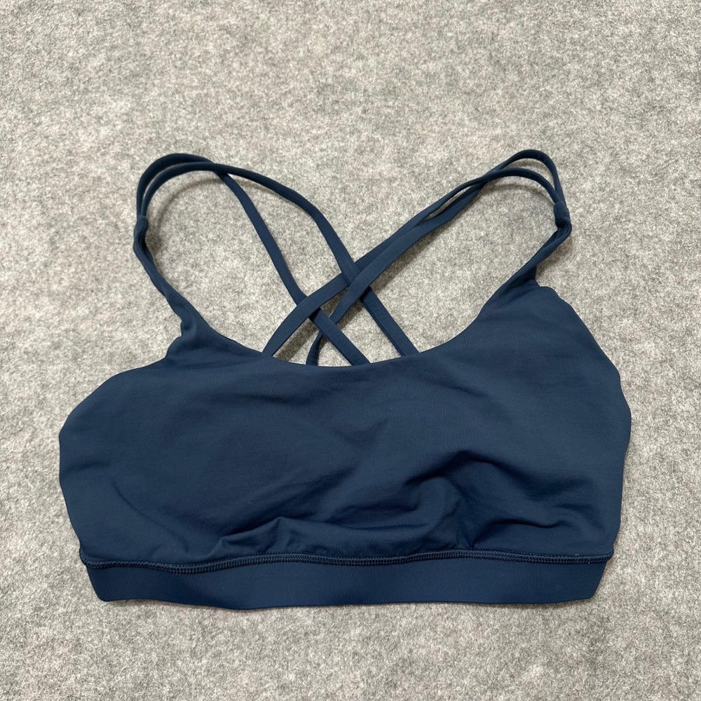 Lululemon Free To Be Bra Wild Edition Womens Sz 12 True Navy Strappy Yoga